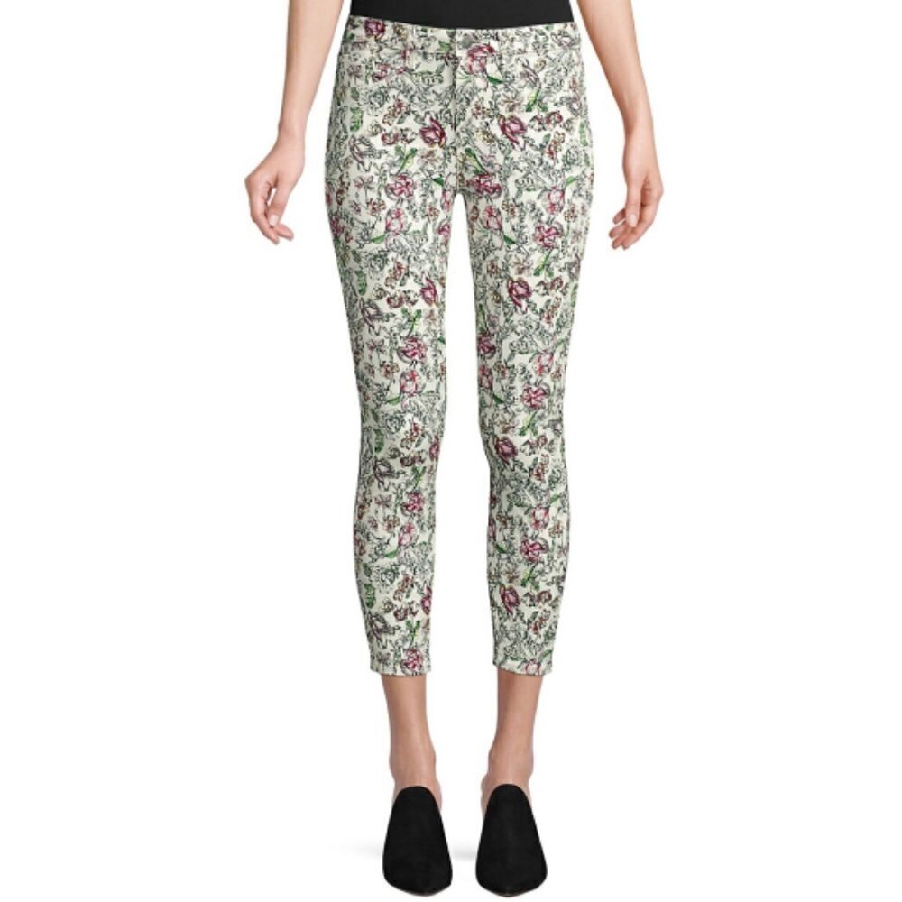 L'AGENCE Margot Hand Drawn Floral Print Skinny Jeans, Multicolor